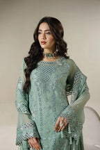 Seafoam Green: Embroidered Chiffon Suit | Ready To Wear