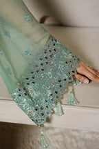 Seafoam Green: Embroidered Chiffon Suit | Ready To Wear