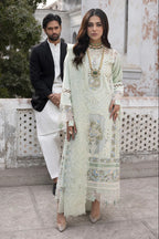 03-Piece Embroidered Net  Lawn Cotton Suit - Ready To Wear