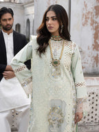 03-Piece Embroidered Net  Lawn Cotton Suit - Ready To Wear