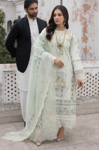 03-Piece Embroidered Net  Lawn Cotton Suit - Ready To Wear