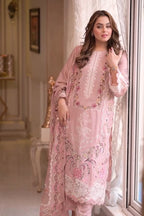 Baby Pink Luxury Chikan Kari Lawn 3-Piece Suit | Ready to Wear