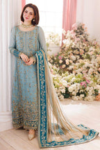 Soft Lavender: Embroidered Chiffon Suit With Purple Bordered Dupatta | Ready To Wear