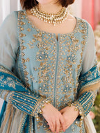 Soft Lavender: Embroidered Chiffon Suit With Purple Bordered Dupatta | Ready To Wear