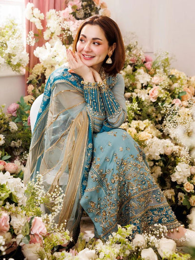 Soft Lavender: Embroidered Chiffon Suit With Purple Bordered Dupatta | Ready To Wear