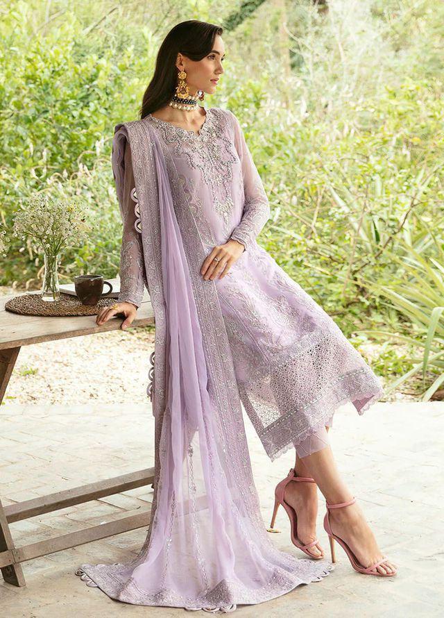 03 Piece Sequence Embroidered Chiffon - Ready To Wear