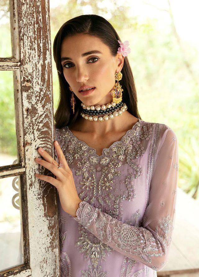 03 Piece Sequence Embroidered Chiffon - Ready To Wear