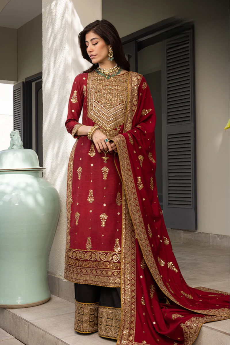 03-Piece Luxury Heavy Embroidered Chiffon Suit - Ready To Wear