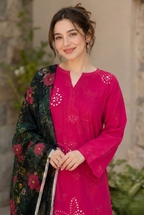 03-Piece Embroidered Chikankari Lawn Suit - Ready to Wear