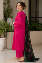 03-Piece Embroidered Chikankari Lawn Suit - Ready to Wear