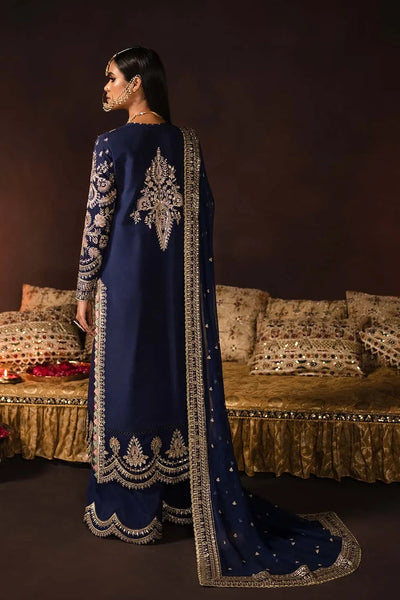 Royal Navy & Shimmering Gold: Embroidered Velvet Suit