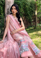 3 Pcs Thread Embroidered Egyptian Lawn Suit with Chiffon Dupatta | Ready To Wear