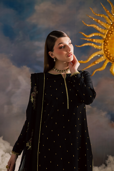03 Piece Luxury Embroidered Chiffon Suit - Ready To Wear