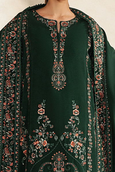Rich Emerald & Rust Accent: Embroidered Lawn Suit | Ready To Wear